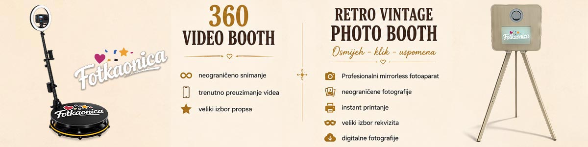 Fotkaonica.com - Najam photo booth i 360 video booth - Pula, Istra - Hrvatska - Vjenčanja - korporativni eventi - rođenani